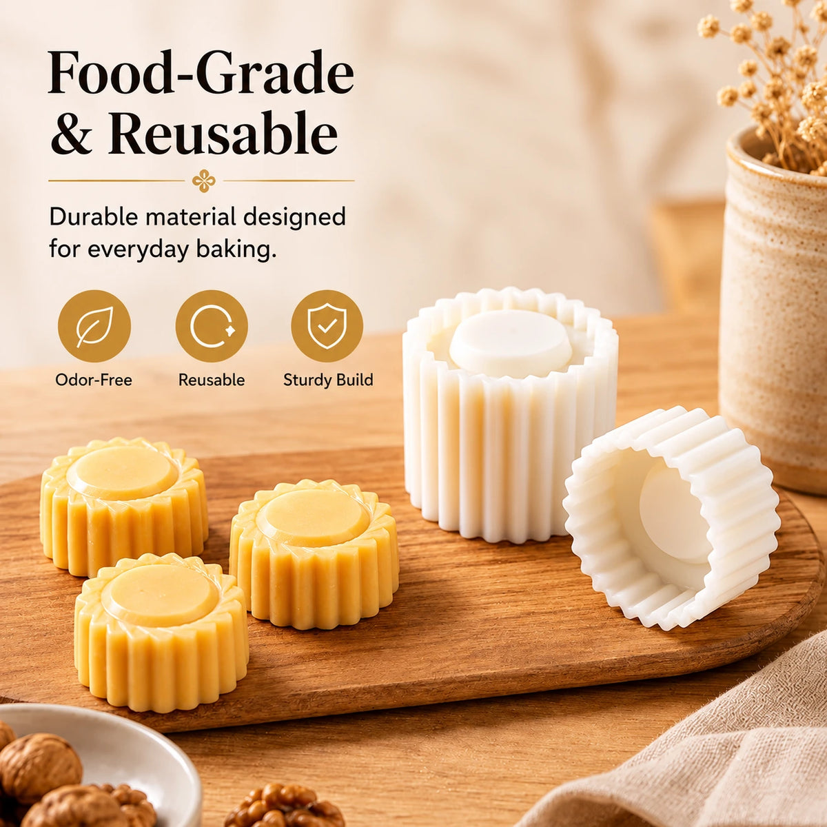 🔥LAST DAY SALE! 50% OFF!🔥Easy-Press Silicone Pastry & Cookie Molds – 2 Designs, Easy Release