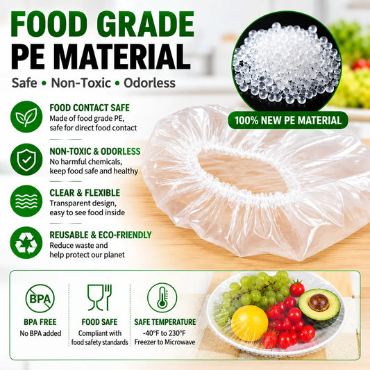 🔥BUY 1 GET 1 FREE · ONLY $10.99 EACH🔥100-Pack Elastic Food Covers – Stretch, Seal & Keep Food Fresh Longer