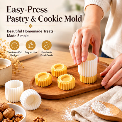 🔥LAST DAY SALE! 50% OFF!🔥Easy-Press Silicone Pastry & Cookie Molds – 2 Designs, Easy Release