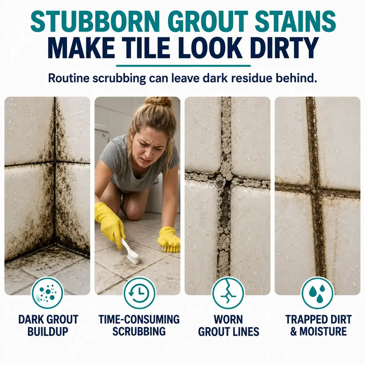 🔥LAST DAY SALE! 50% OFF!🔥Grout Stain & Mold Remover Spray – Deep-Clean Tile Lines with Less Scrubbing