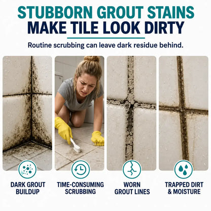 🔥LAST DAY SALE! 50% OFF!🔥Grout Stain & Mold Remover Spray – Deep-Clean Tile Lines with Less Scrubbing