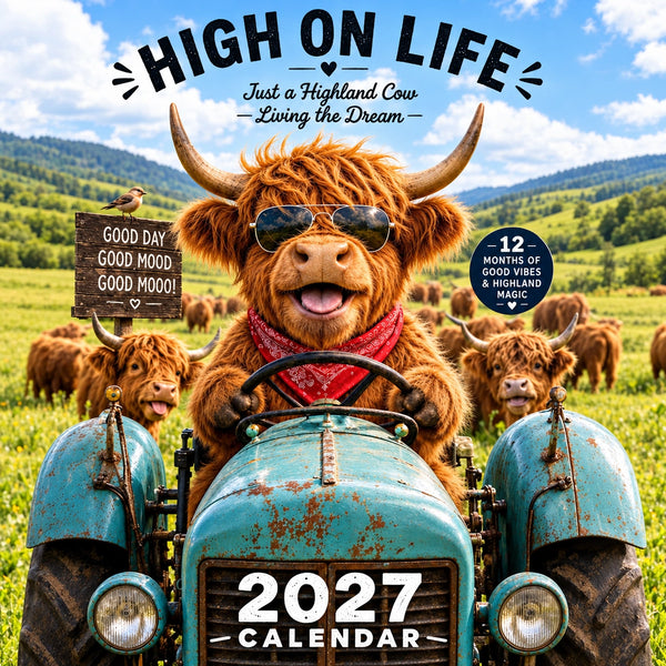⏳Last Day Sale! 50% Off! 🔥2027 Funny Highland Cow Wall Calendar