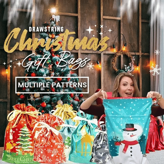🏆50K+ SOLD! Christmas Sale🎅Christmas Drawstring Gift Bag Set – Just Fill, Tie & Gift! 🎁