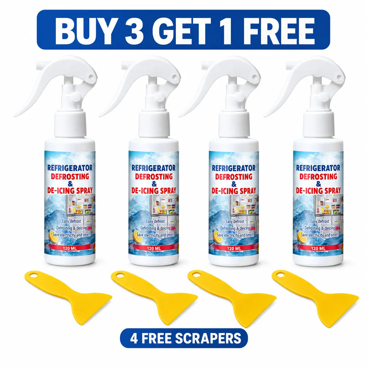 🔥LAST DAY SALE! 50% OFF!🔥Fast-Acting Refrigerator & Freezer De-Icing Spray – Effortless Frost Removal