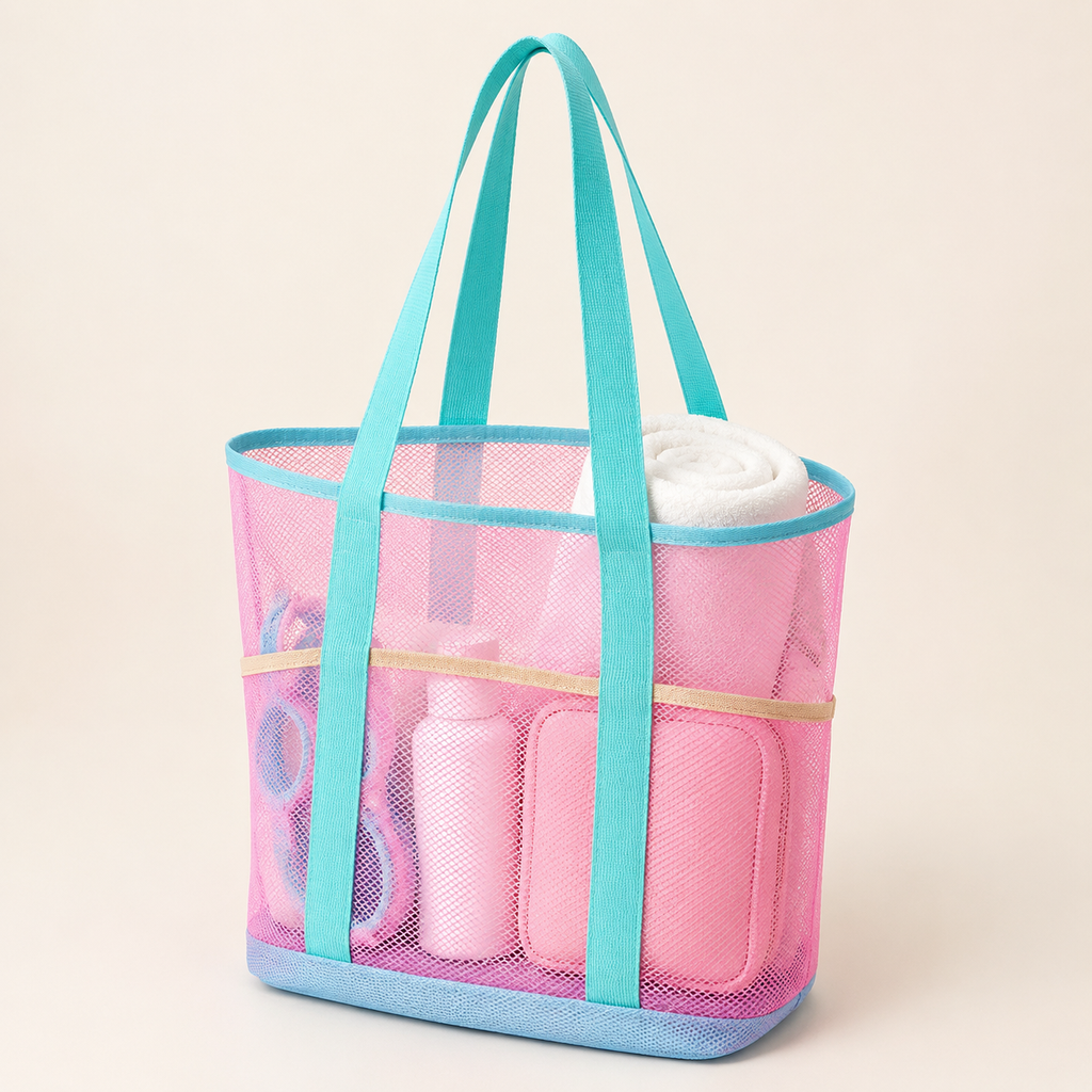 Large Capacity Mesh Swim Tote Bag with Wet &amp; Dry Storage
