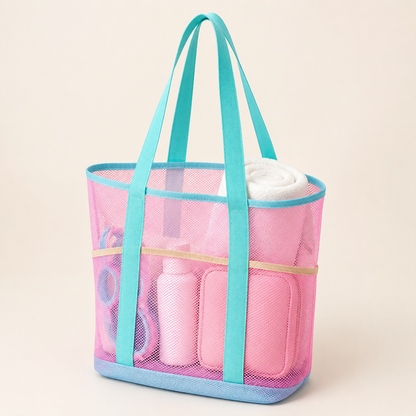 Large Capacity Mesh Swim Tote Bag with Wet &amp; Dry Storage