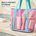 Large Capacity Mesh Swim Tote Bag with Wet &amp; Dry Storage