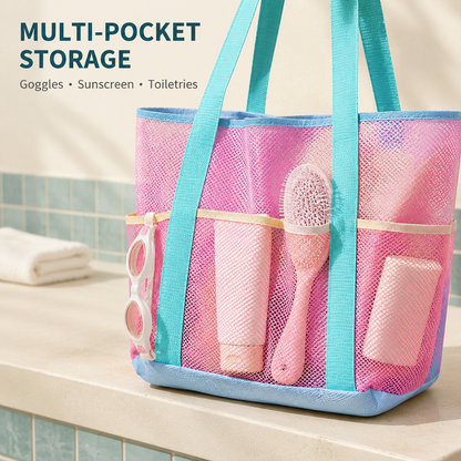 Large Capacity Mesh Swim Tote Bag with Wet &amp; Dry Storage