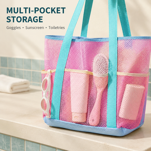 Large Capacity Mesh Swim Tote Bag with Wet &amp; Dry Storage