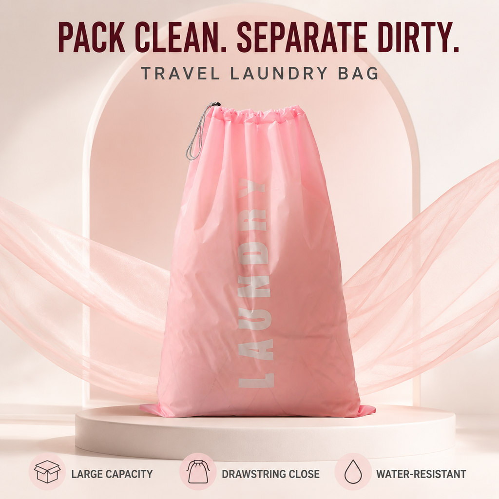 Water-Resistant Transparent Travel Organizer Bag with Detachable Strap