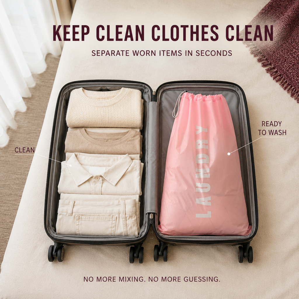 Water-Resistant Transparent Travel Organizer Bag with Detachable Strap