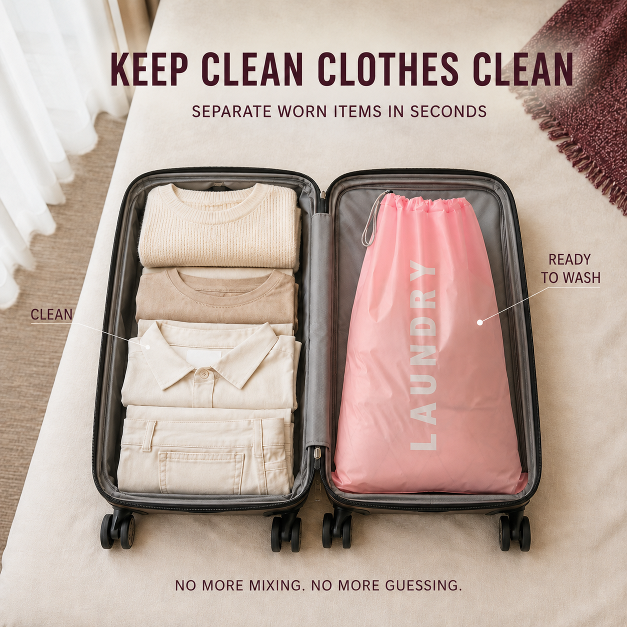 Water-Resistant Transparent Travel Organizer Bag with Detachable Strap