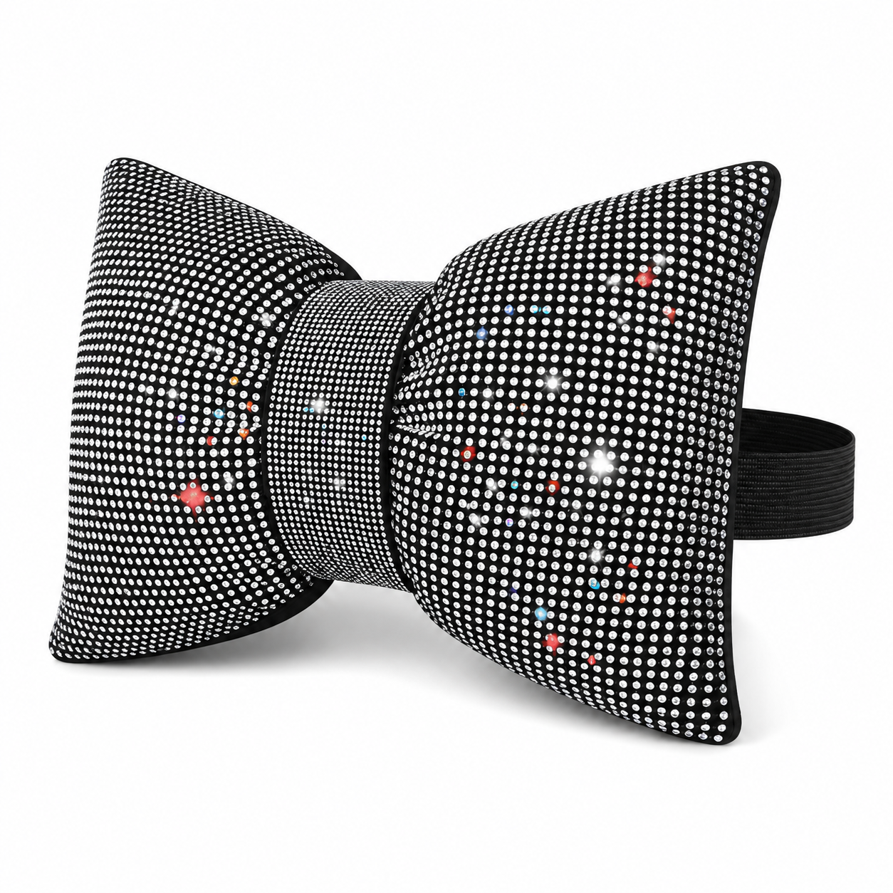 Sparkling Rhinestone Bow Car Accent Pillow