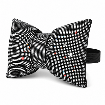 Sparkling Rhinestone Bow Car Accent Pillow