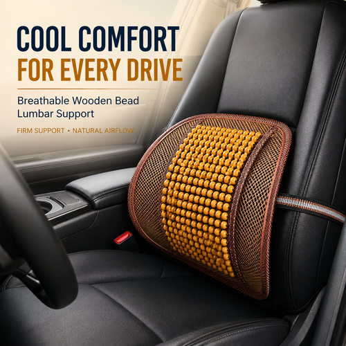 Breathable Wooden Bead Car Lumbar Support Cushion