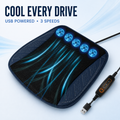 USB Ventilated Cooling Car Seat Cushion with 3-Speed Airflow