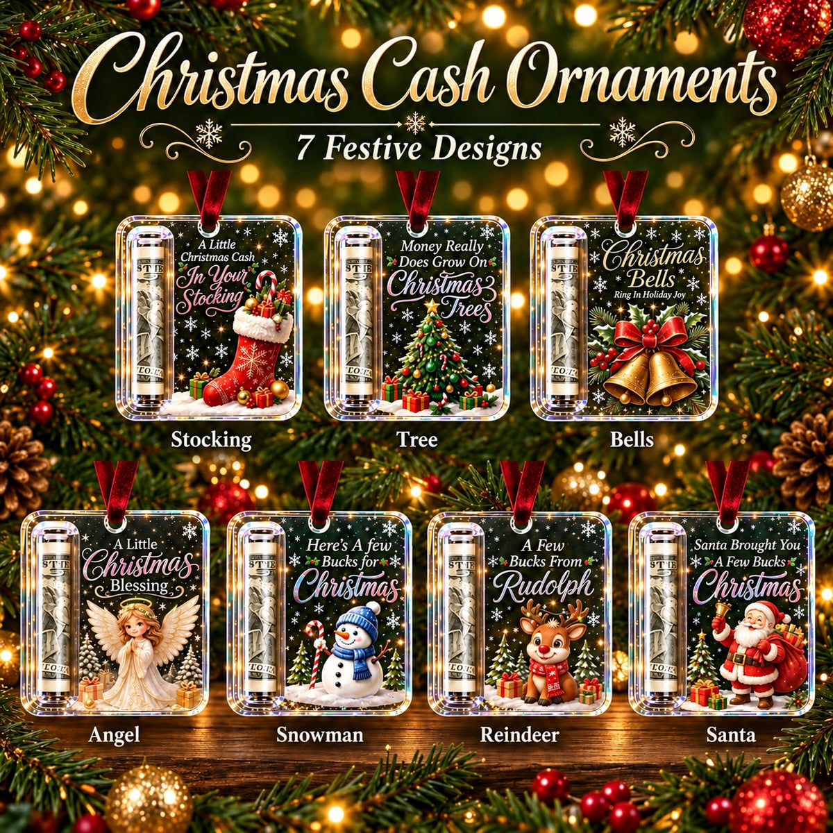 🔥50% OFF🎄Christmas Cash Gift Ornament – Turn Money into a Merry Surprise 🎁