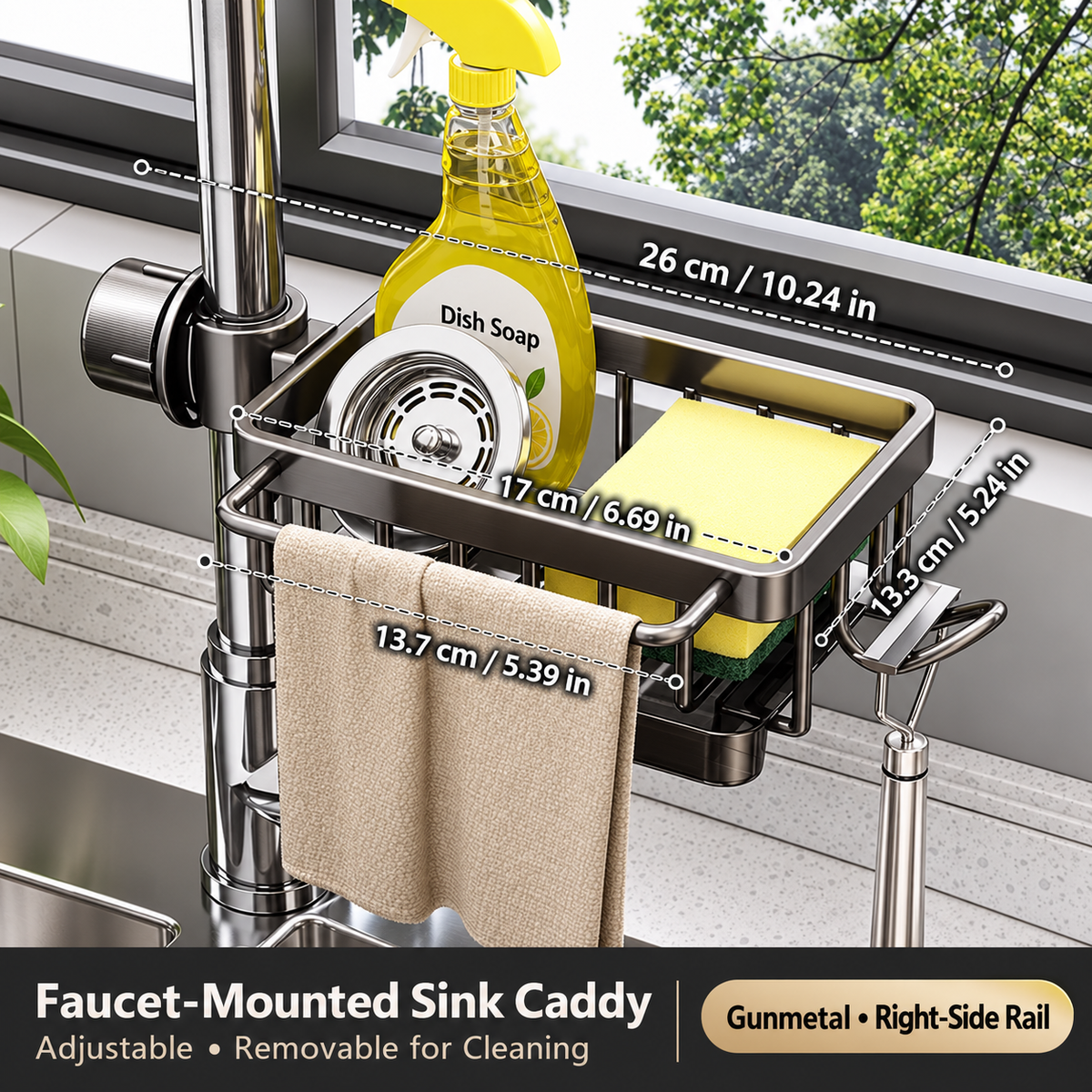 🔥50% OFF🔥No-Drill Faucet Organizer — Clear Counters, Everything Within Reach
