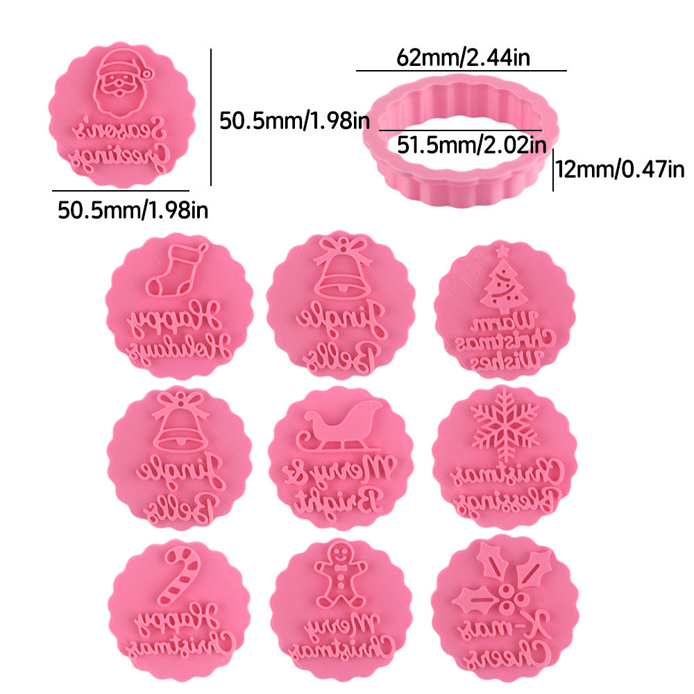 🎁50% Off!🎄Christmas Cookie Cutter & Stamp Set – 10 Festive Designs for Homemade Holiday Treats 🍪